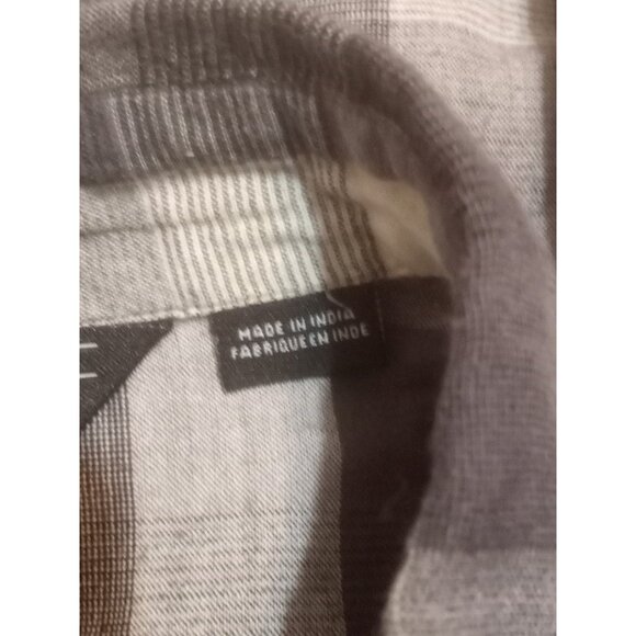 Salt Valley Western Shirt Medium M Gray Button Up Pearl Snap Plaid Pockets Mens - Picture 9 of 12